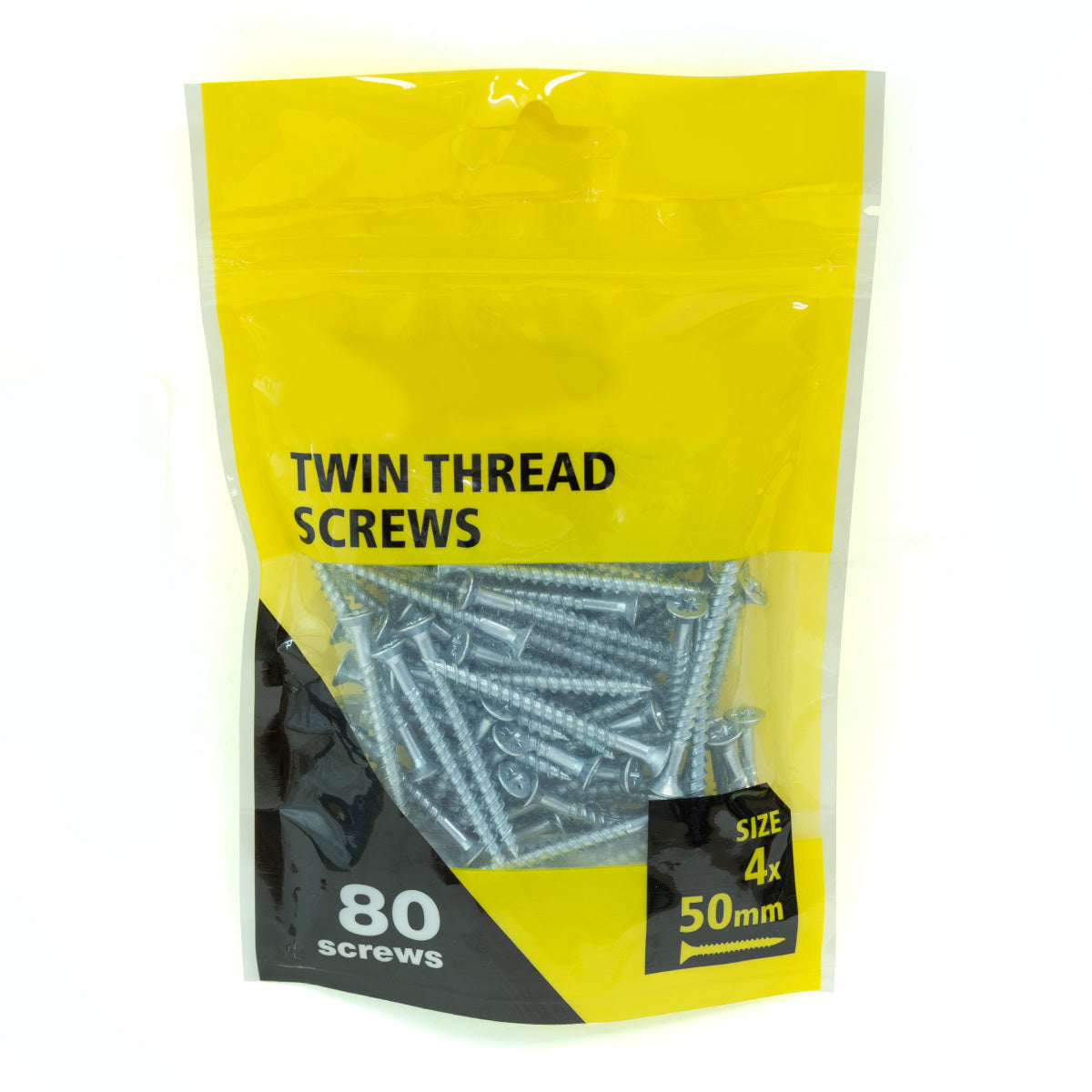 80pcs zinc plated countersunk twin thread screws 4x50mm (no brand name)