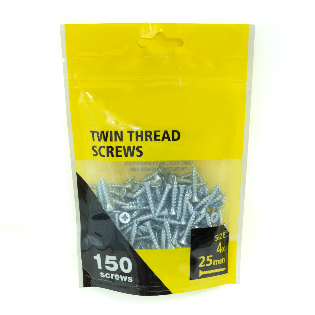 150pcs zinc plated countersunk twin thread screw 4x25mm (no brand name)