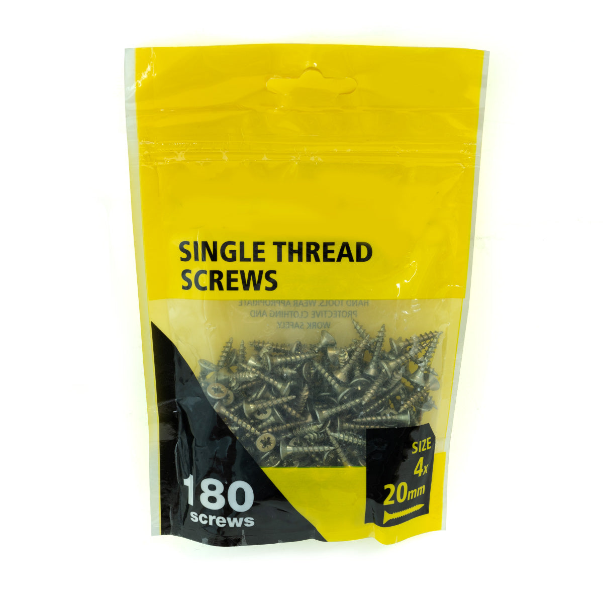 180pcs yellow zinc plated countersunk single thread screws 4x20mm (no brand name)