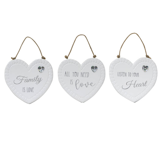 HEART PLAQUE WITH GLITTER DIAMANTE