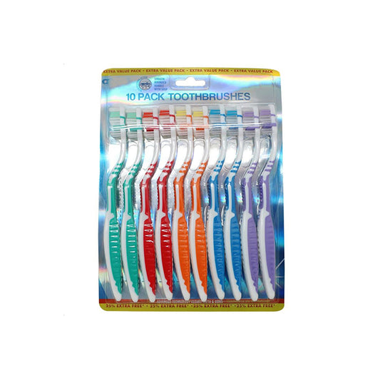 10 PK Adult toothbrushes extra value