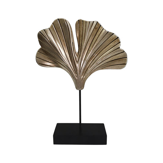 GOLD FAN LEAF ON STAND
