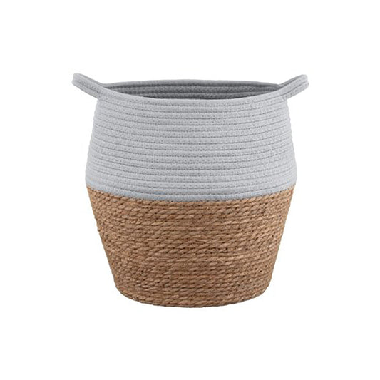 Gey two tone wicker cotton basket 2