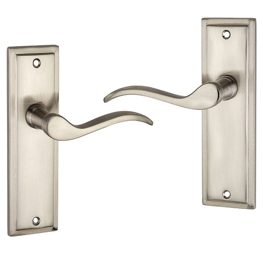 Silver door handle plain