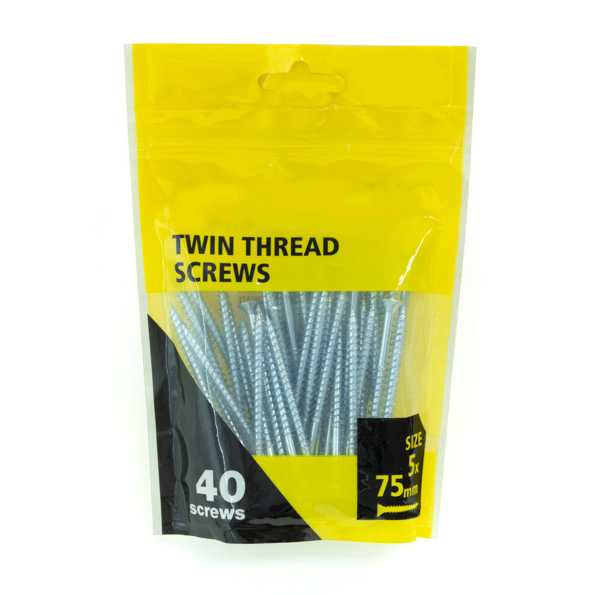 40pcs zinc plated countersunk twin thread screws 5x75mm (no brand name)