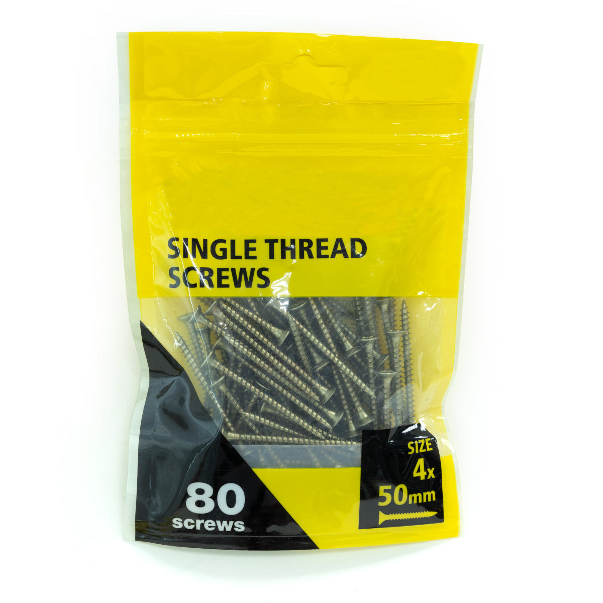 80pcs yellow zinc plated countersunk single thread screw 4x50mm (no brand name)