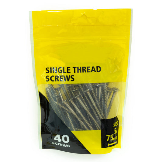 40pcs yellow zinc plated countersunk single thread screw 5x75mm (no brand name)