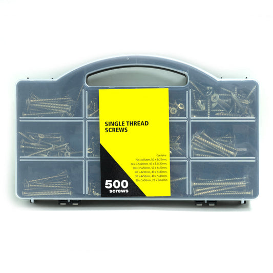 Assorted 500pcs Yellow Zinc Plated Countersunk Single Thread Screws (no brand name)
