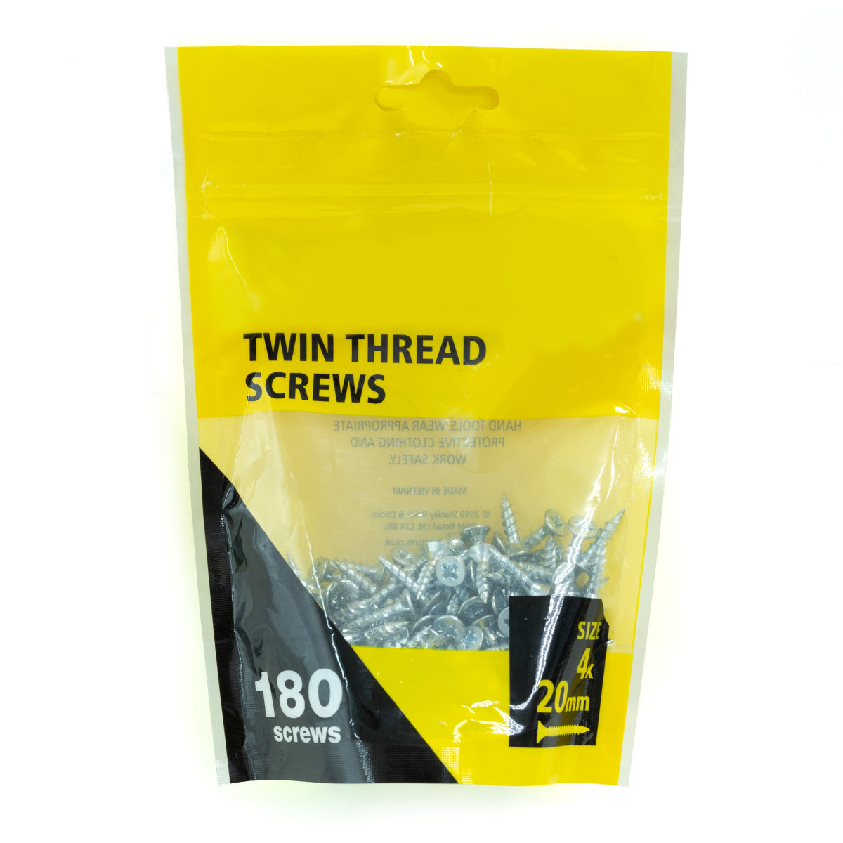 180pcs zinc plated countersunk twin thread screws 4x20mm (no brand name)