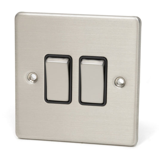 Stainless Steel Double Light Switch