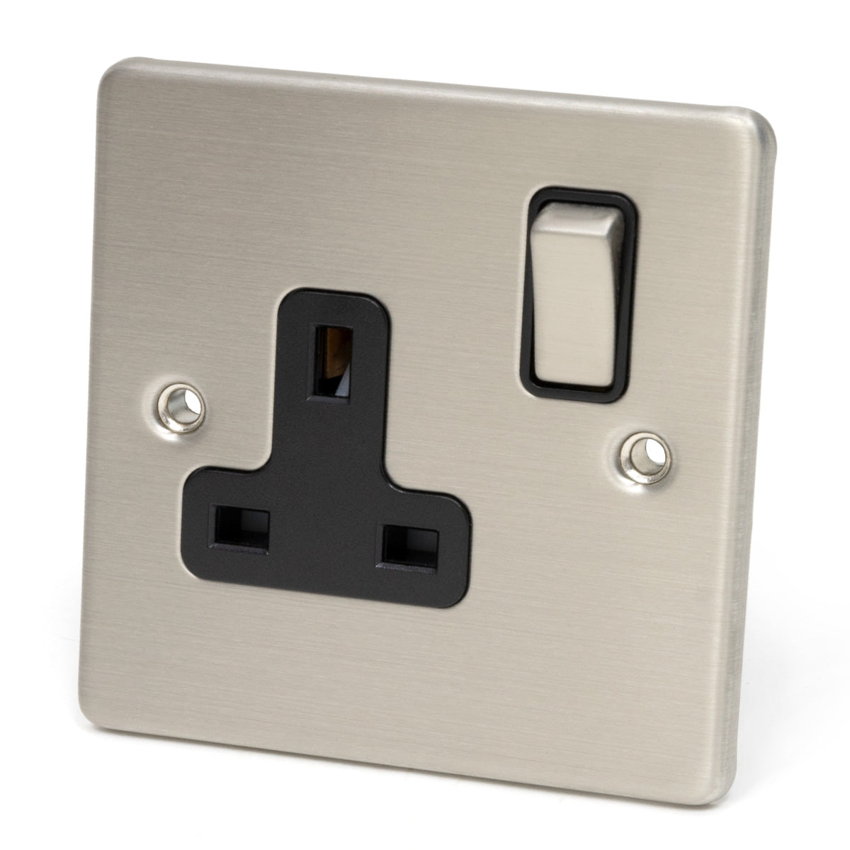 Stainless Steel Single Switched Socket