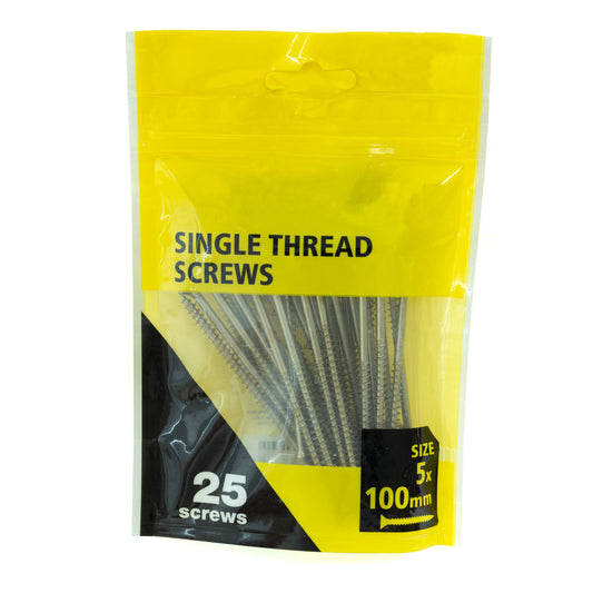 25pcs yellow zinc plated countersunk single thread screw 5x100mm (no brand name)