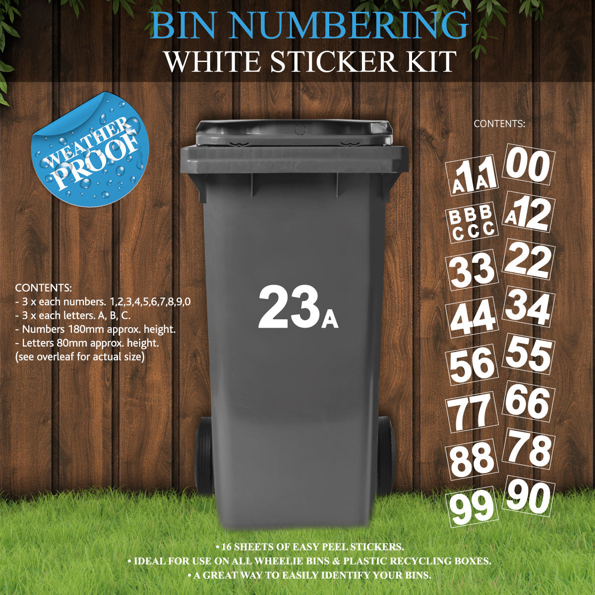 Bin Numbering Sticker Kit