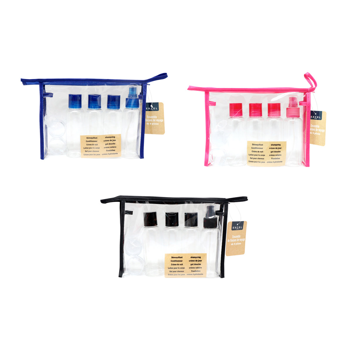 9PC TRAVEL BOTTLE SET