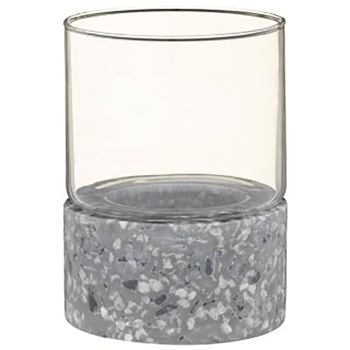 Terazzo hurricane candle holders grey
