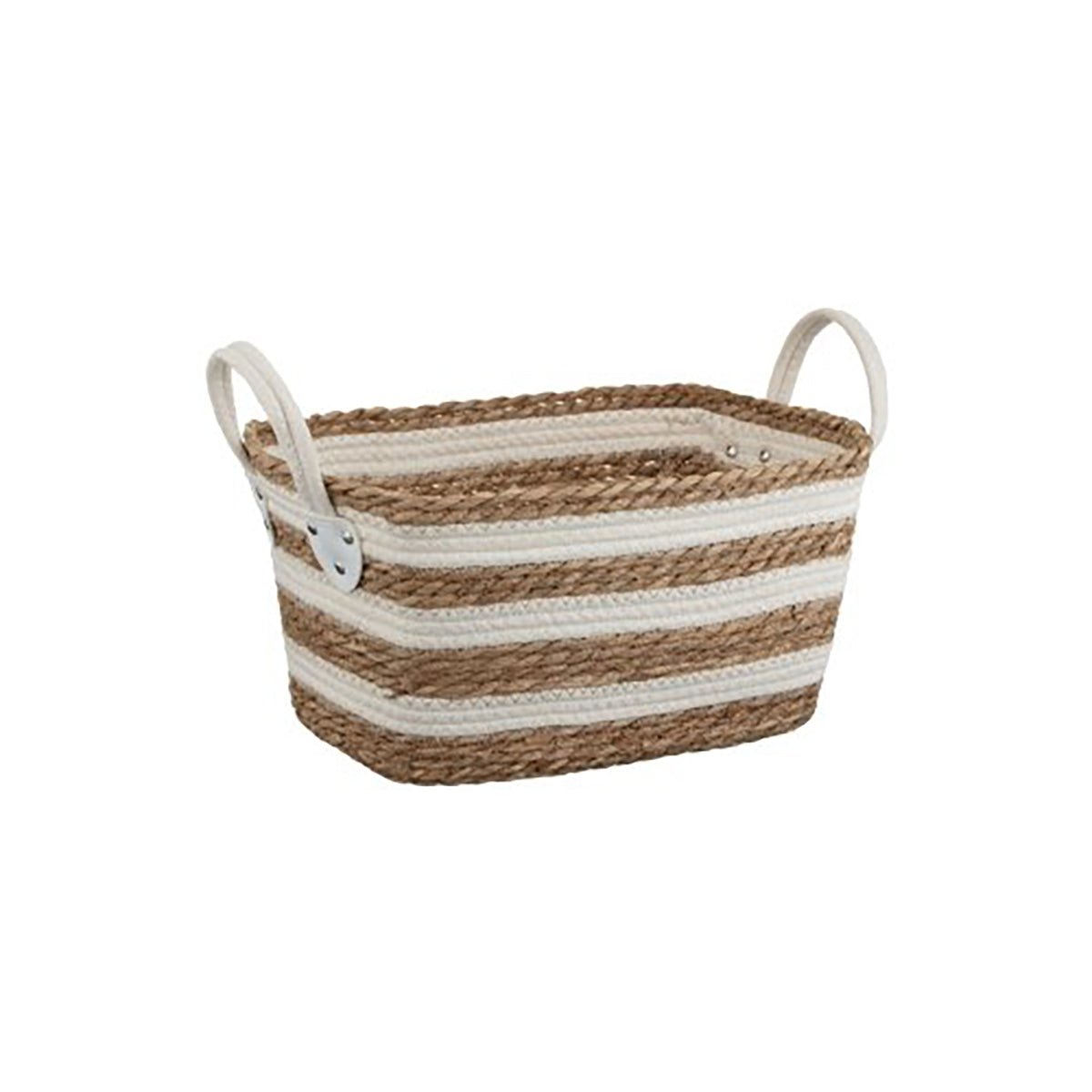Cream and wicker stripe basket