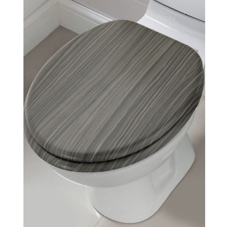 grey wood toilet seat